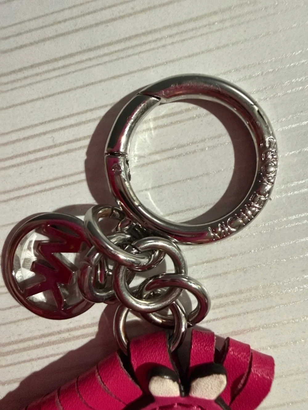 Michael Kors Hot Pink and White Zebra Horse Key Charm - Picture 7 of 8
